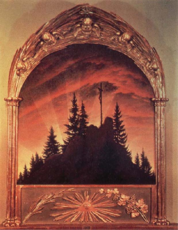 Caspar David Friedrich Kreuz im Gebirge,Teschener Altar Sweden oil painting art